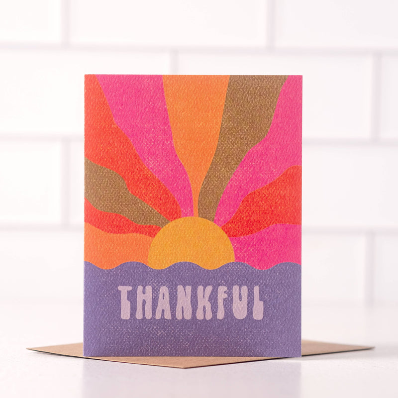 Thankful - Hippie Retro Appreciation Greeting Card