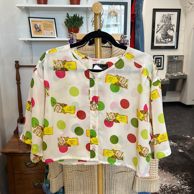 1980s Upcycled Crop Blouse