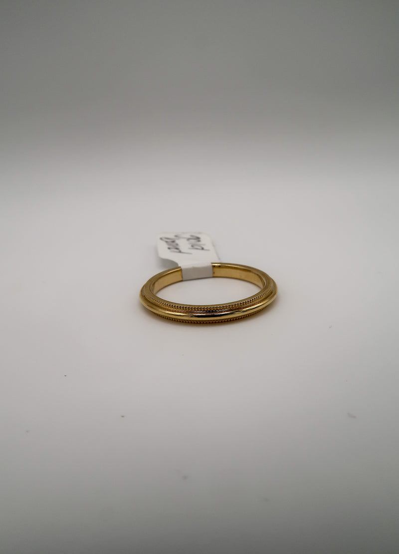 14k yellow gold millgrain stackable ring