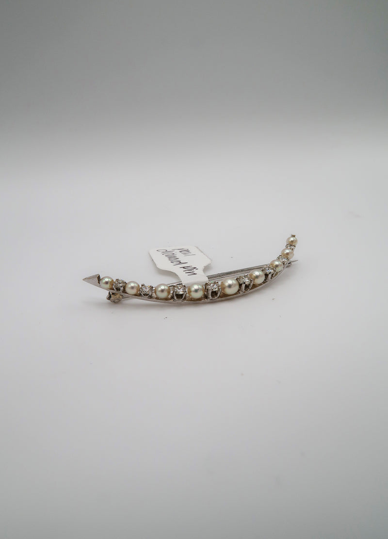 Antique Pearl and Diamond Pin
