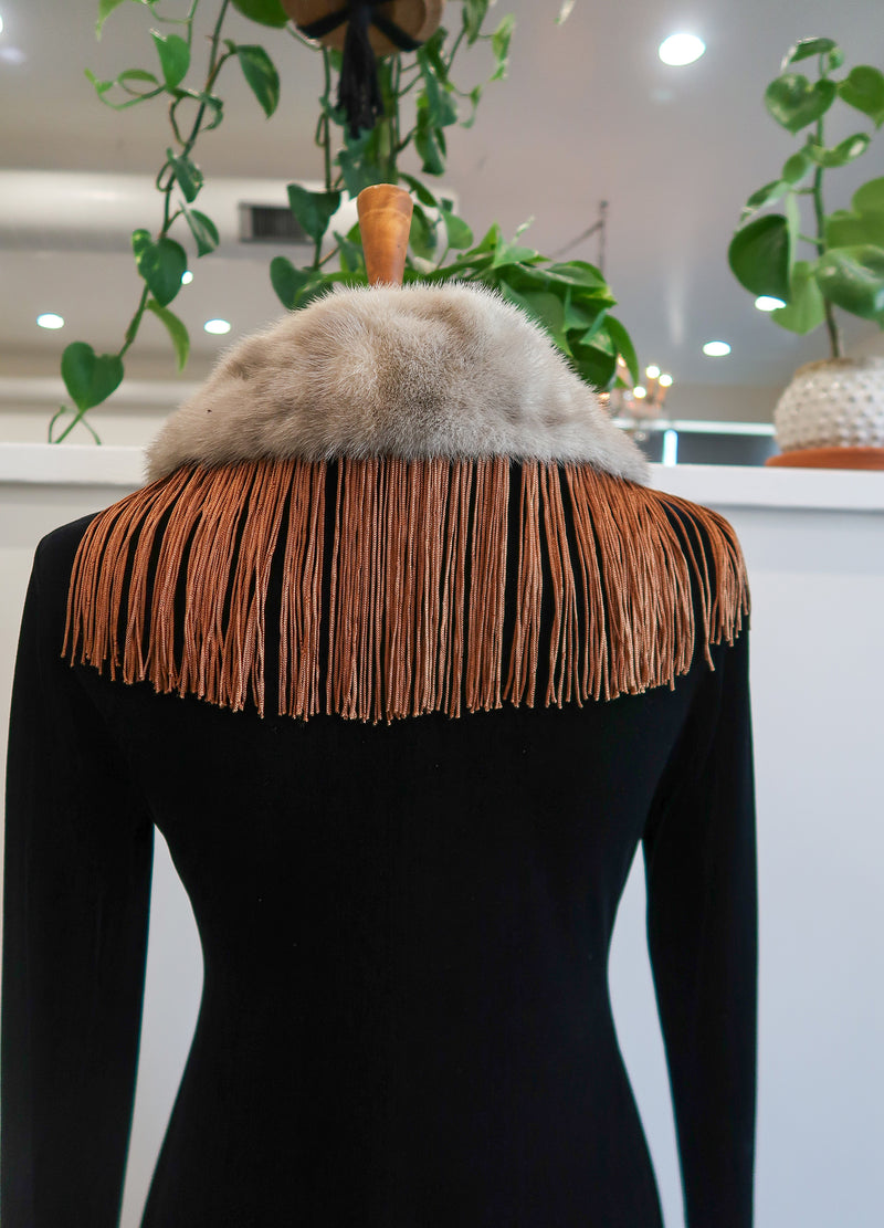 Bustleworship Orange Fur & Fringe Collar