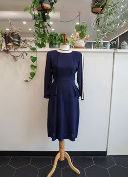 1940s Handmade Peplum Dress (as is)