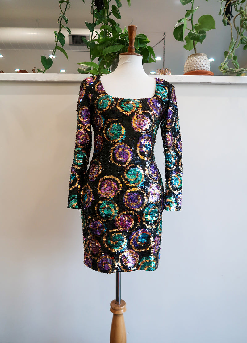 Vintage Black Tie Sequin Dress Rizzo's Vintage Black Tie Sequin Dress Rizzo's