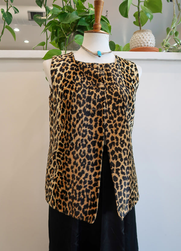 Vintage Charm of Hollywood Leopard Vest