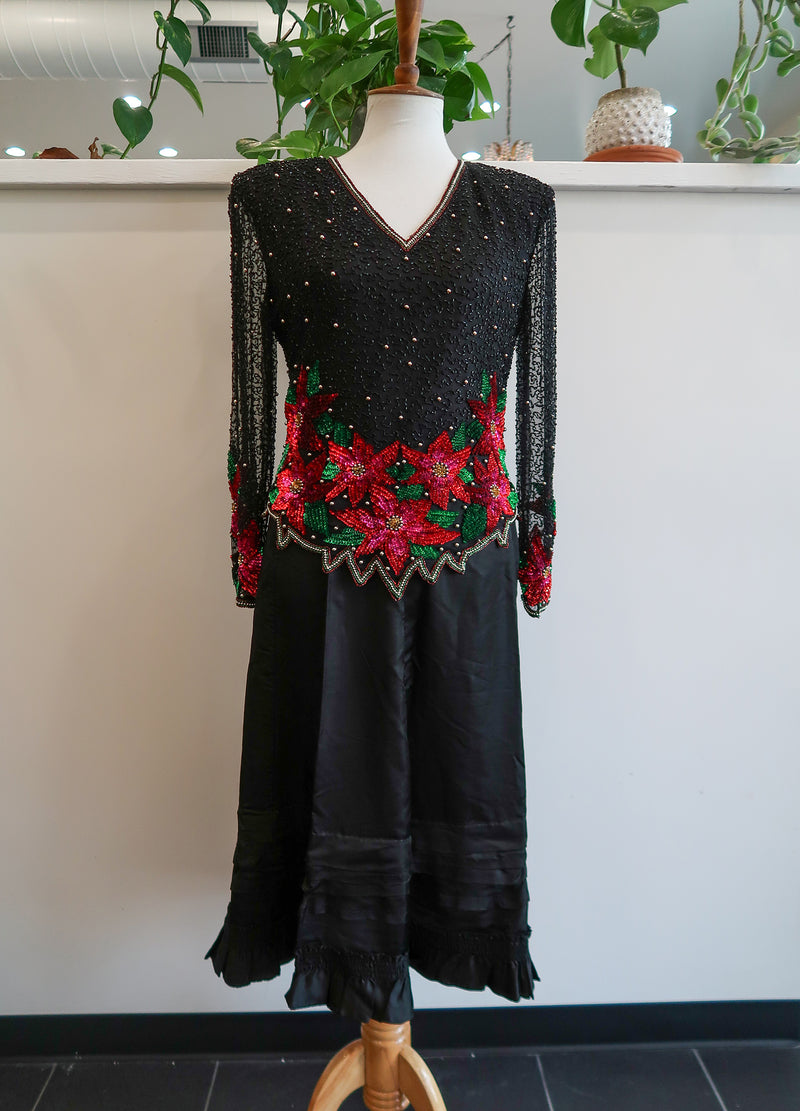 laurence kazar beaded dress VTG Size Medium Silk Black w/Gold Sequins 100% Silk PTP 40 Vintage Laurence Kazar Beaded Blouse