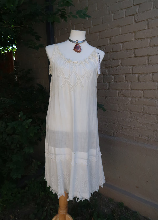 1920s Vintage White Lace Slip Dress Rizzo's 1920s Vintage White Lace Slip Dress Rizzo's