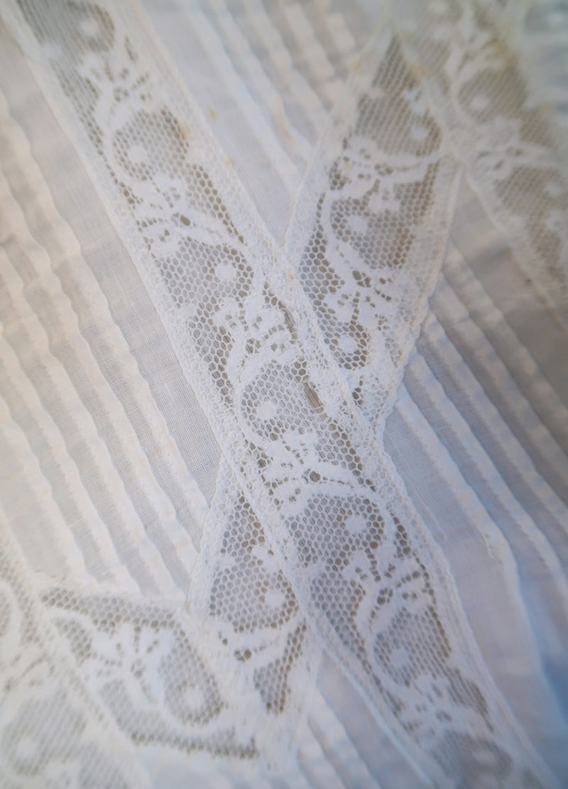 1900s Edwardian Gibson Girl Vintage White Lace Blouse