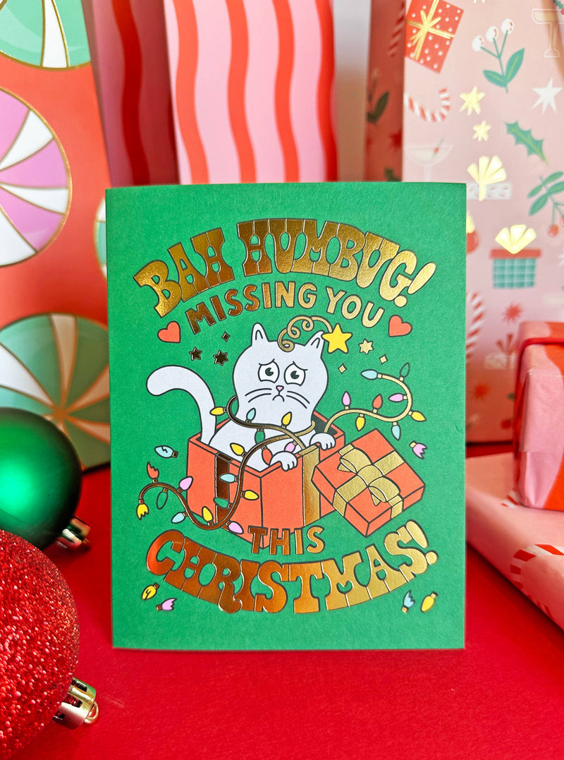 Bah Humbug Miss You Christmas Card