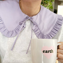 Lilac Cotton Detachable collar, Oversized Collar