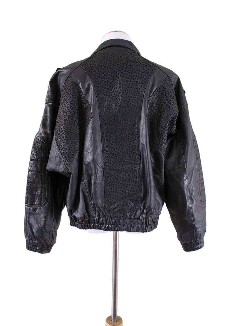 "Gonzo" Leather Bomber Jacket Back- Rizzo's