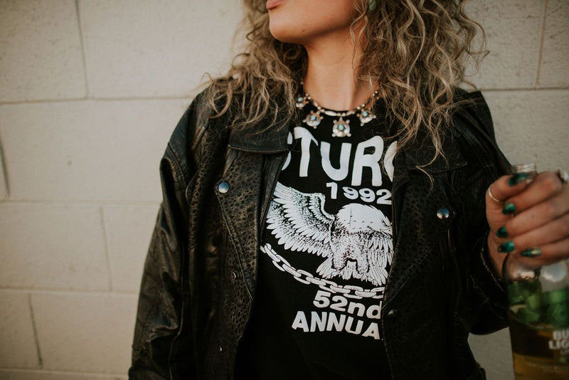 "Gonzo" Leather Bomber Jacket Desert Ace Close View - Rizzo's
