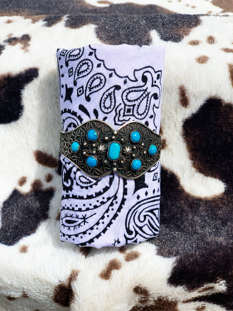 "Legend" Sterling Silver and Turquoise Bracelet Cuff