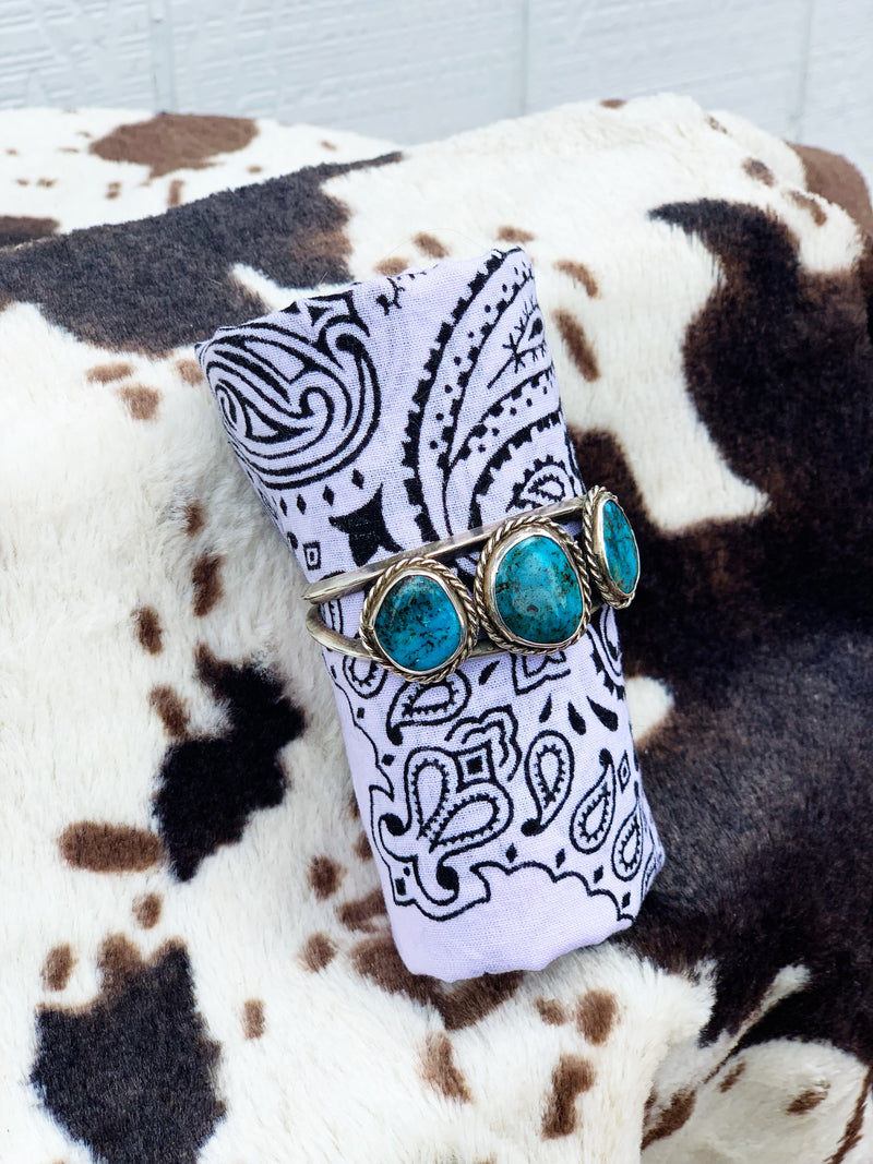 "After All" Sterling Silver and Turquoise Bracelet Cuff